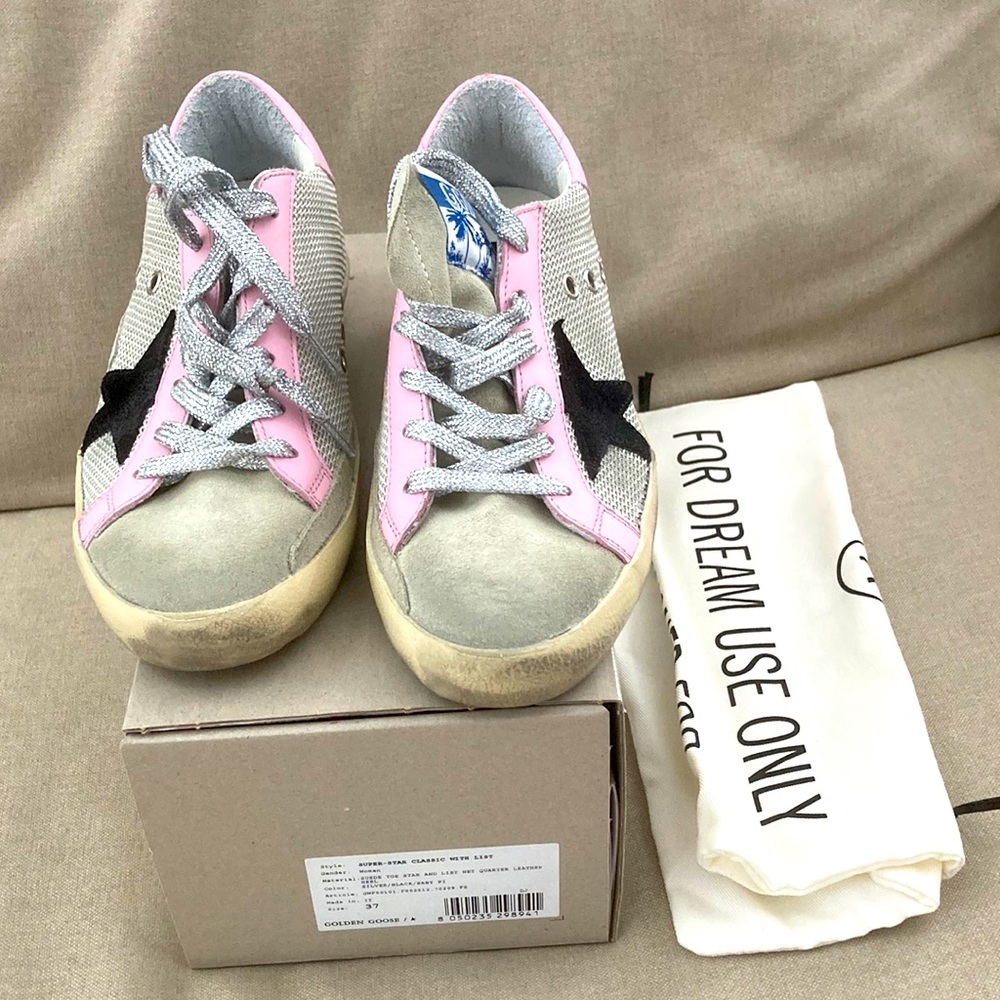 Golden Goose Superstar Silver Baby Pink size 37